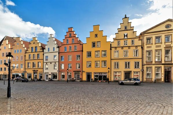 Bürgerhäuser mit Marktplatz in Osnabrück
