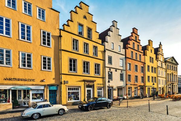 Historische Giebelhäuser mit Marktplatz Osnabrück